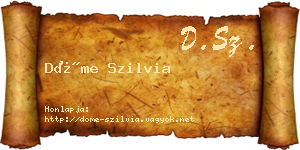 Döme Szilvia névjegykártya